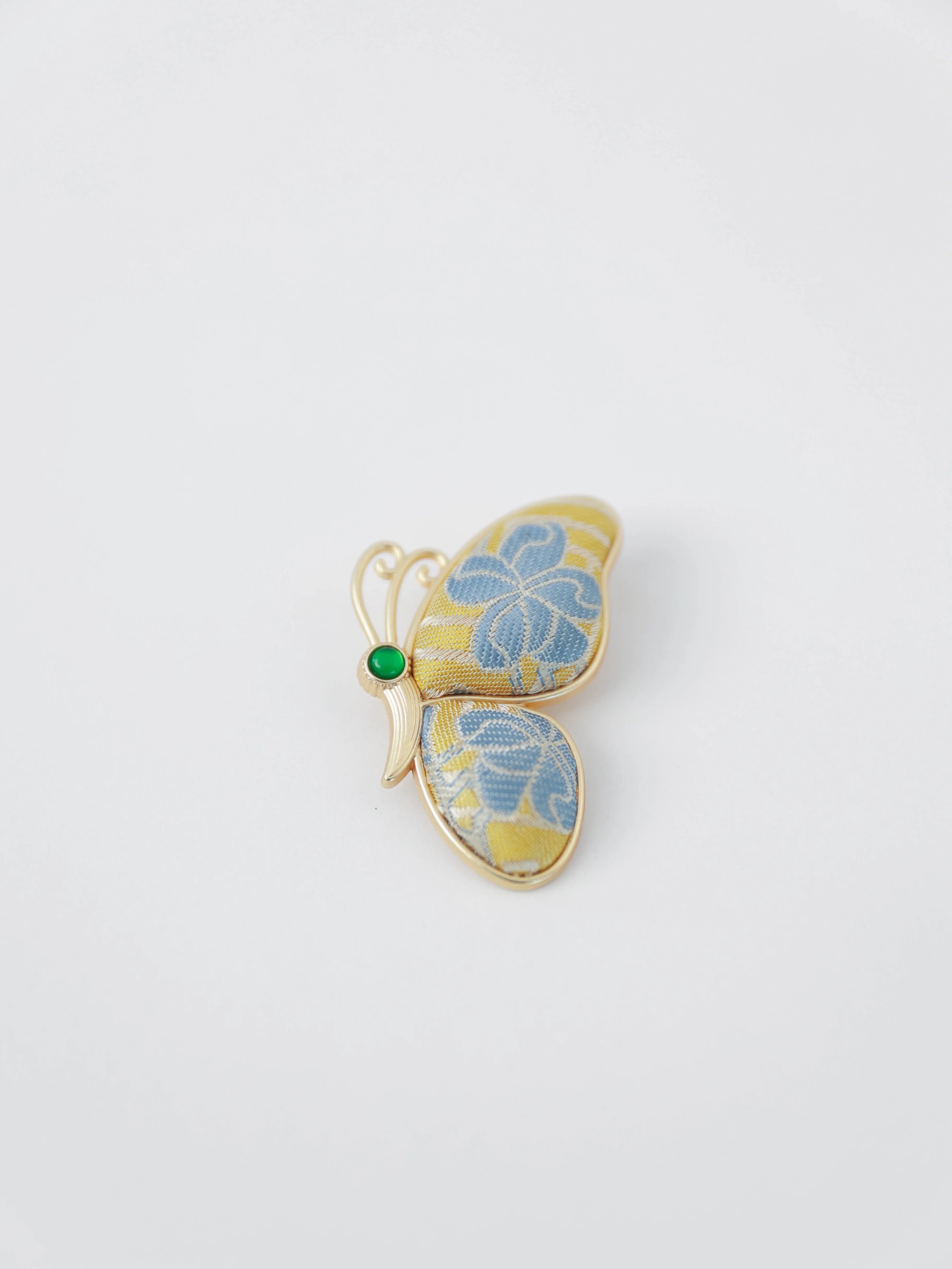 Song Brocade Butterfly Brooch Silk & Gold